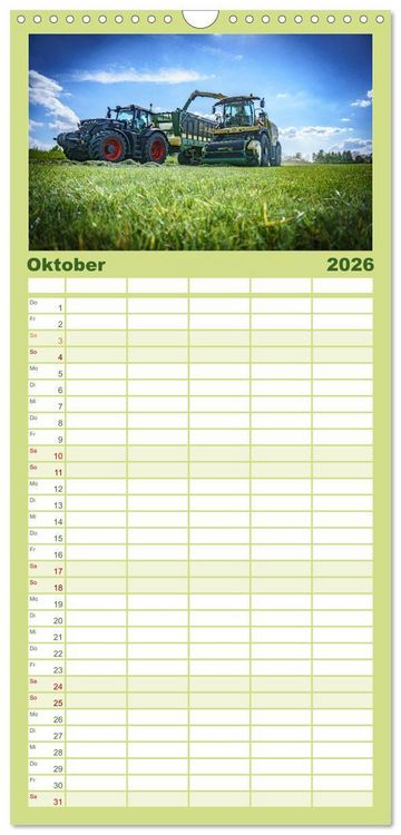 Produktbild: Familienplaner 2026 - Moderne Landtechnik mit 5 Spalten (Wandkalender, 21 x 45 cm) CALVENDO