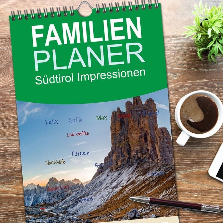 Produktbild: Familienplaner 2026 - S&uuml;dtirol Impressionen mit 5 Spalten (Wandkalender, 21 x 45 cm) CALVENDO