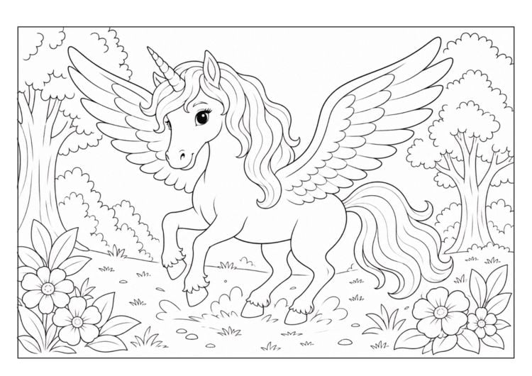 Produktbild: Einhorn Malbuch f&uuml;r M&auml;dchen von 6&ndash;8 Jahren mit 50 zauberhaften Ausmalbildern