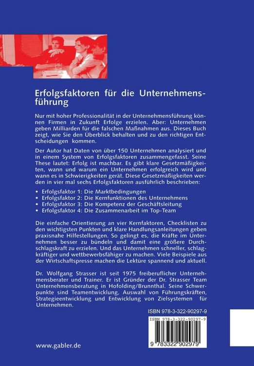 Produktbild: Erfolgsfaktoren f&uuml;r die Unternehmensf&uuml;hrung