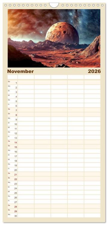 Produktbild: Familienplaner 2026 - Der Zauber fremder Welten mit 5 Spalten (Wandkalender, 21 x 45 cm) CALVENDO