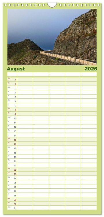 Produktbild: Familienplaner 2026 - Teneriffa - Insel der Vielf&auml;ltigkeit mit 5 Spalten (Wandkalender, 21 x 45 cm) CALVENDO