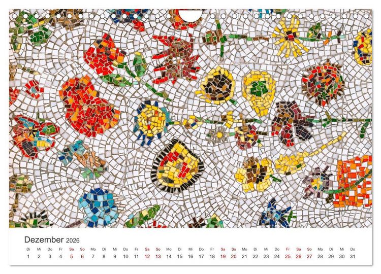 Produktbild: Kunstvolle Mosaike (Wandkalender 2026 DIN A4 quer), CALVENDO Monatskalender