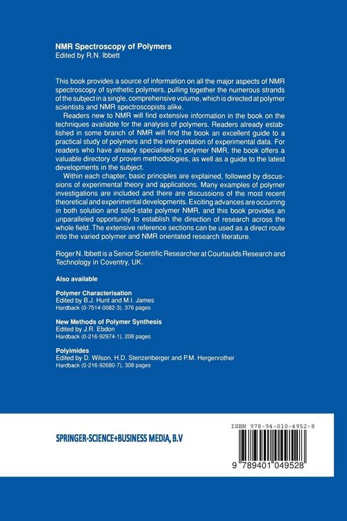 Produktbild: NMR Spectroscopy of Polymers