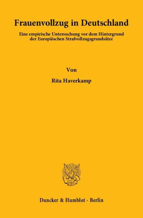 Produktbild: Frauenvollzug in Deutschland.