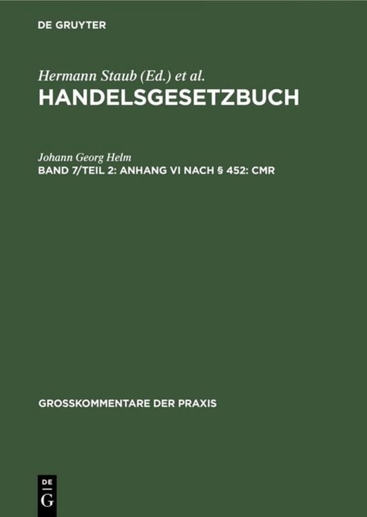 Produktbild: Anhang VI nach &sect; 452: CMR