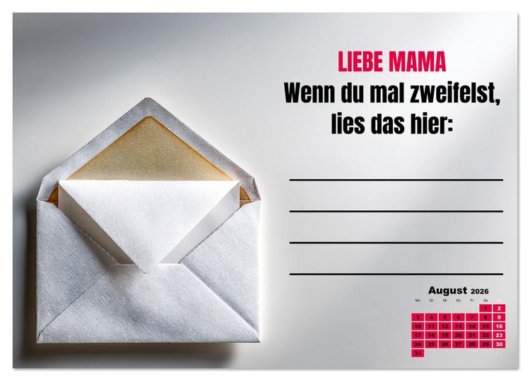Produktbild: Kalender f&uuml;r Mamas - Was ich dir sagen will (Wandkalender 2026 DIN A3 quer), CALVENDO Monatskalender