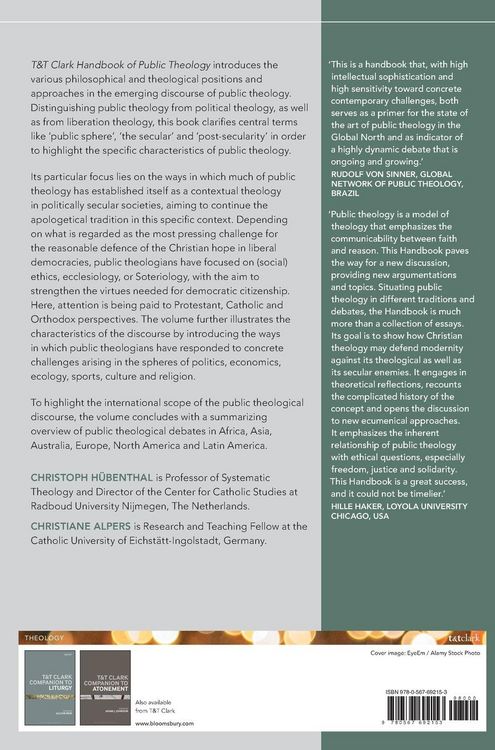 Produktbild: T&T Clark Handbook of Public Theology