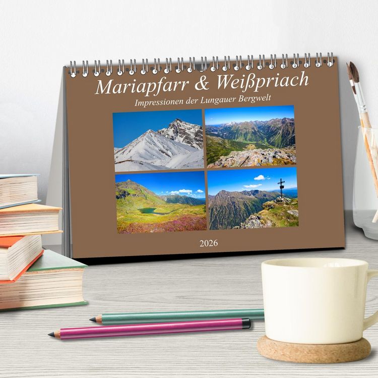 Produktbild: Mariapfarr & Wei&szlig;priach (Tischkalender 2026 DIN A5 quer), CALVENDO Monatskalender