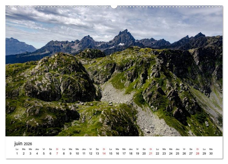 Produktbild: Le massif de Belledonne, vues sur les Alpes (Calendrier mural 2026 DIN A2 vertical) calendrier de bureau