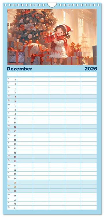 Produktbild: Familienplaner 2026 - Der M&auml;dchen-Kalender mit 5 Spalten (Wandkalender, 21 x 45 cm) CALVENDO