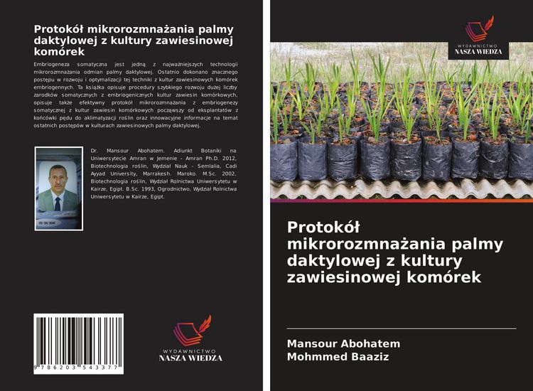 Produktbild: Protok&oacute;&iquest; mikrorozmna&iquest;ania palmy daktylowej z kultury zawiesinowej kom&oacute;rek