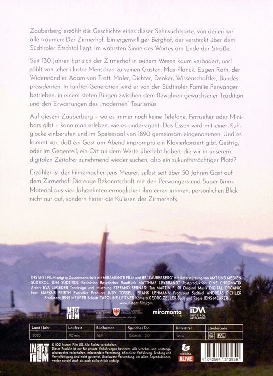 Produktbild: Zauberberg - Eine Familiengeschichte aus S&uuml;dtirol (Doku &uuml;ber den S&uuml;dtiroler Zirmerhof)