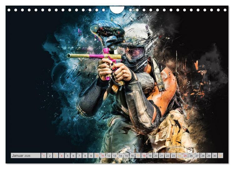 Produktbild: Paintball - extrem cool (Wandkalender 2026 DIN A4 quer), CALVENDO Monatskalender