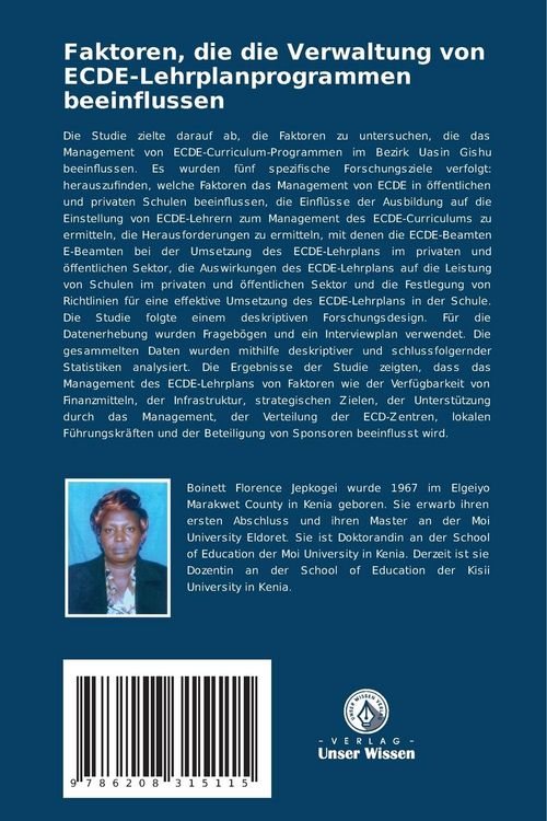 Produktbild: Faktoren, die die Verwaltung von ECDE-Lehrplanprogrammen beeinflussen