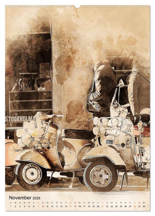 Produktbild: Motorroller - Vespa Galerie (Wandkalender 2026 DIN A2 hoch), CALVENDO Monatskalender