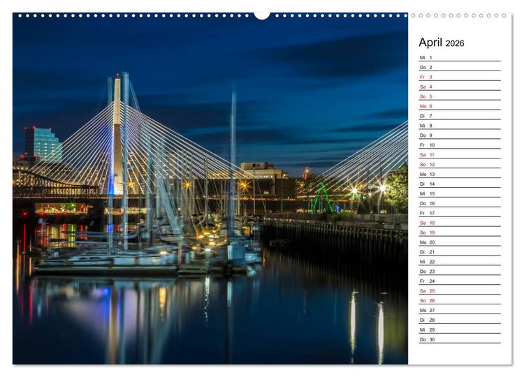Produktbild: Stadtansichten aus Boston (hochwertiger Premium Wandkalender 2026 DIN A2 quer), Kunstdruck in Hochglanz