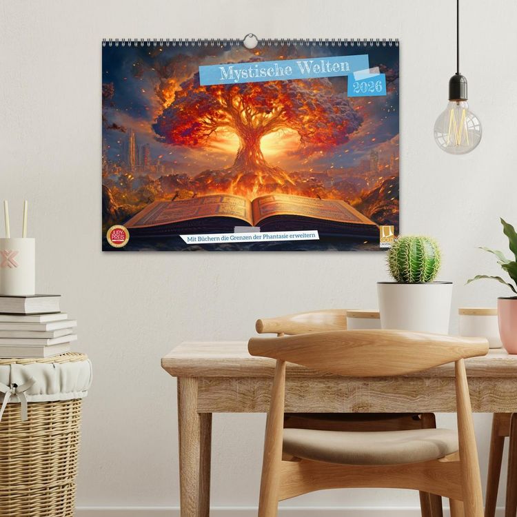 Produktbild: Mystische Welten - Mit B&uuml;chern die Grenzen der Phantasie erweitern (Wandkalender 2026 DIN A3 quer), CALVENDO Monatskalender