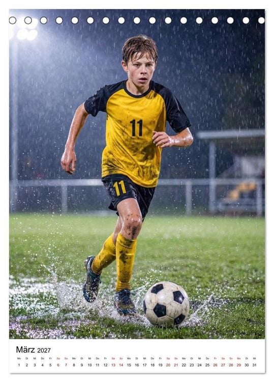 Produktbild: Am Ball Junior - Junge Kicker - Gro&szlig;e Momente (Tischkalender 2027 DIN A5 hoch), CALVENDO Monatskalender