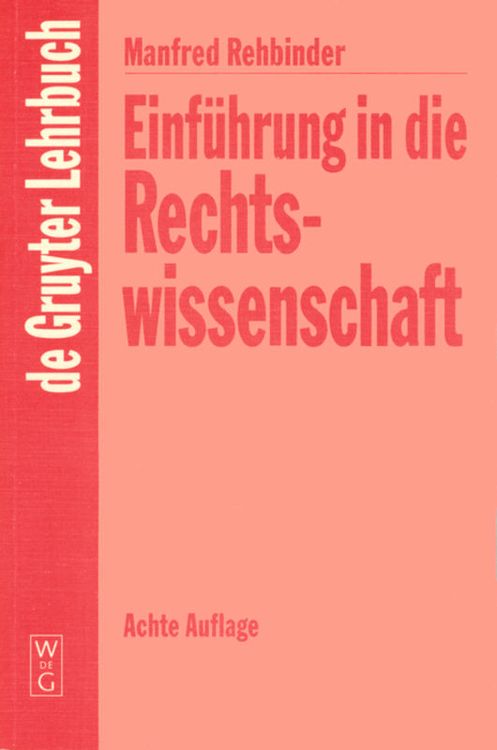 Produktbild: Einf&uuml;hrung in die Rechtswissenschaft