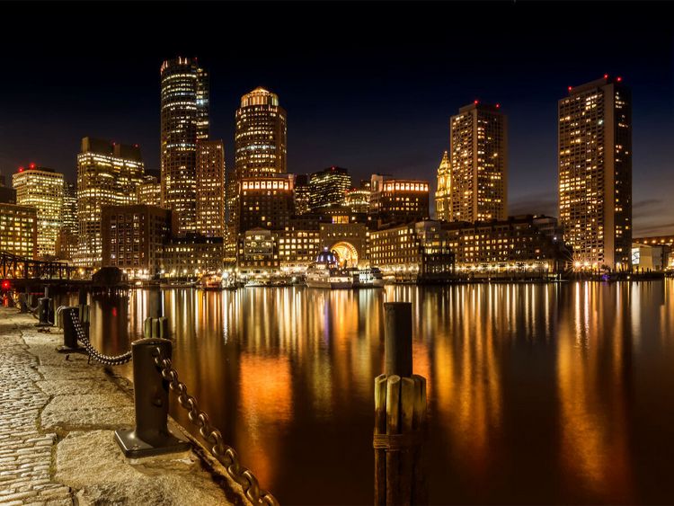 Produktbild: CALVENDO Puzzle Boston Skyline | 1000 Teile Lege-Gr&ouml;&szlig;e 64x48cm Foto-Puzzle f&uuml;r gl&uuml;ckliche Stunden