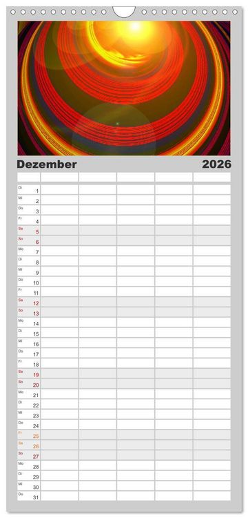 Produktbild: Familienplaner 2026 - Energie-Spiralen mit 5 Spalten (Wandkalender, 21 x 45 cm) CALVENDO