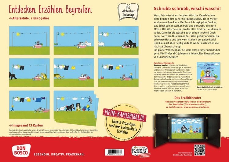Produktbild: Waschb&auml;r w&auml;scht W&auml;sche. Kamishibai Bildkartenset