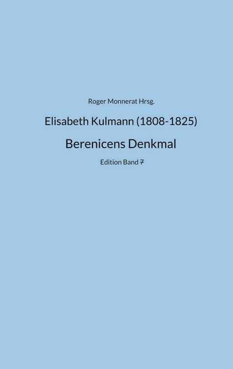 Produktbild: Elisabeth Kulmann (1808-1825) Berenice