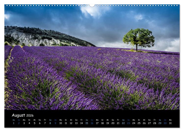 Produktbild: Provence - Lavendelbl&uuml;te (hochwertiger Premium Wandkalender 2026 DIN A2 quer), Kunstdruck in Hochglanz