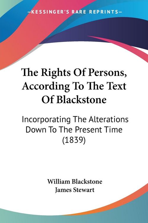 Produktbild: The Rights Of Persons, According To The Text Of Blackstone