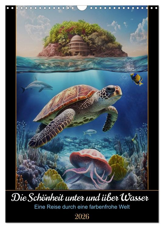 Produktbild: Die Sch&ouml;nheit unter und &uuml;ber Wasser (Wandkalender 2026 DIN A3 hoch), CALVENDO Monatskalender