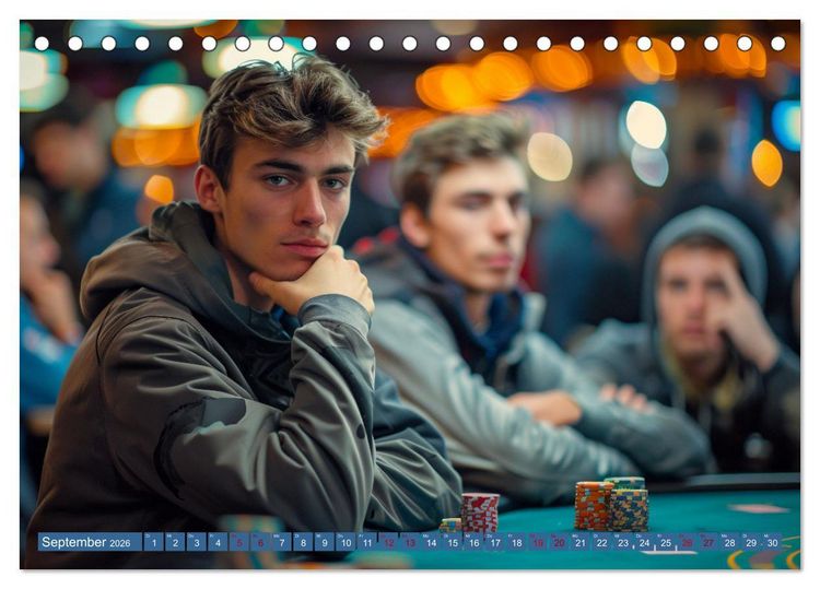 Produktbild: Poker Masters Texas Hold'em (Tischkalender 2026 DIN A5 quer), CALVENDO Monatskalender