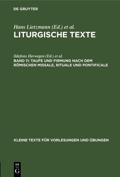 Produktbild: Taufe und Firmung nach dem r&ouml;mischen Missale, Rituale und Pontificale