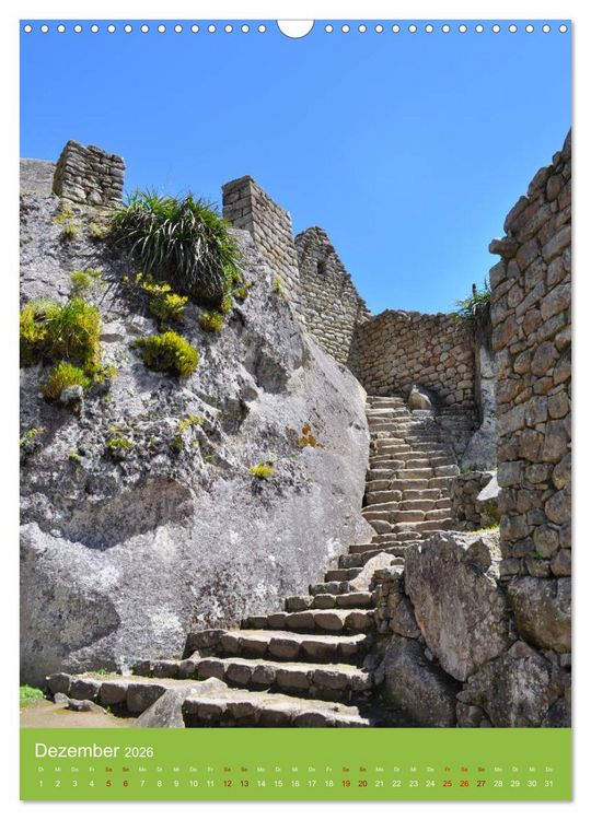 Produktbild: Erlebe mit mir Machu Picchu (Wandkalender 2026 DIN A3 hoch), CALVENDO Monatskalender
