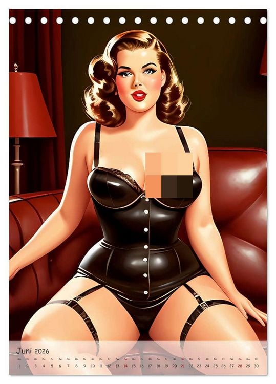 Produktbild: Pin-up Girls - Retro Glamour (Tischkalender 2026 DIN A5 hoch), CALVENDO Monatskalender