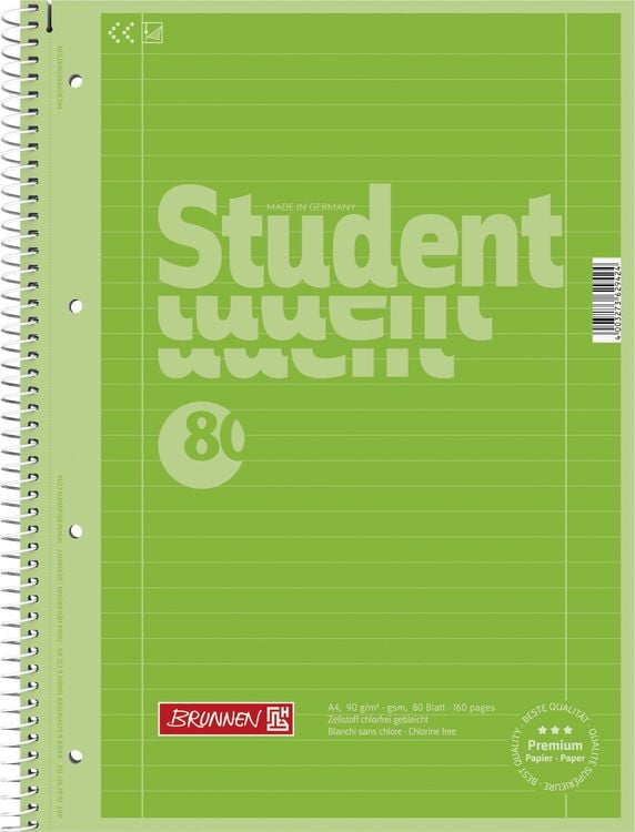 Produktbild: Brunnen Collegeblock Premium Student A4 liniert Lineatur 27 kiwi