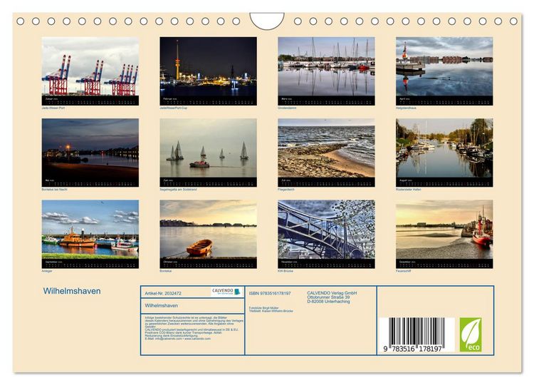Produktbild: Wilhelmshaven (Wandkalender 2026 DIN A4 quer), CALVENDO Monatskalender