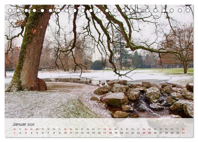 Produktbild: Schloss Favorite &ndash; Ein Park im Wandel der Jahreszeiten (Tischkalender 2026 DIN A5 quer), CALVENDO Monatskalender