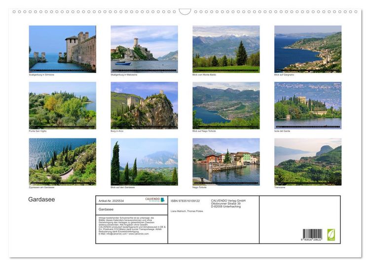 Produktbild: Gardasee (Wandkalender 2026 DIN A2 quer), CALVENDO Monatskalender