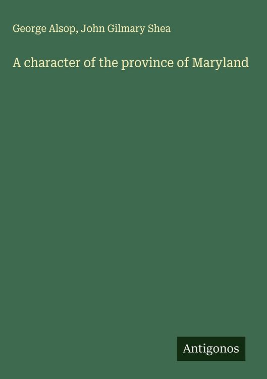 Produktbild: A character of the province of Maryland