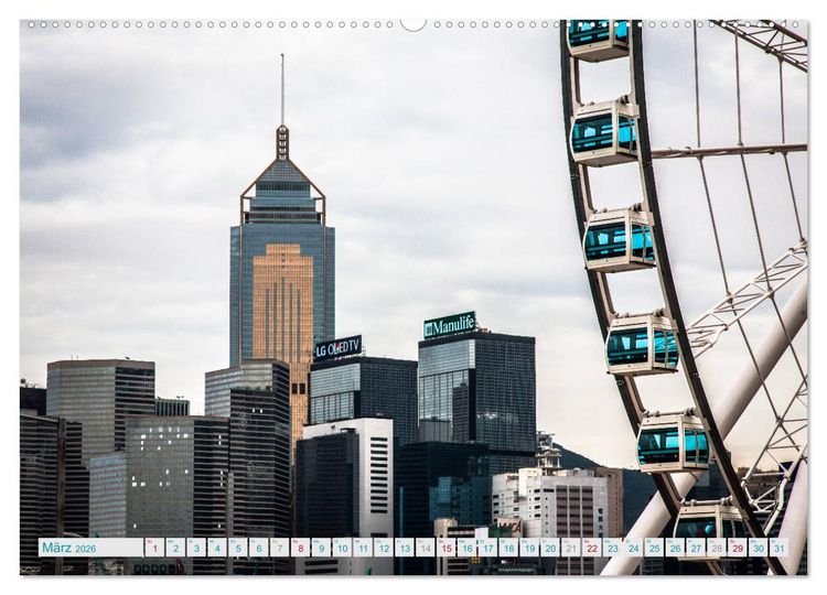 Produktbild: HONGKONG Skyline und Stadtleben (Wandkalender 2026 DIN A2 quer), CALVENDO Monatskalender