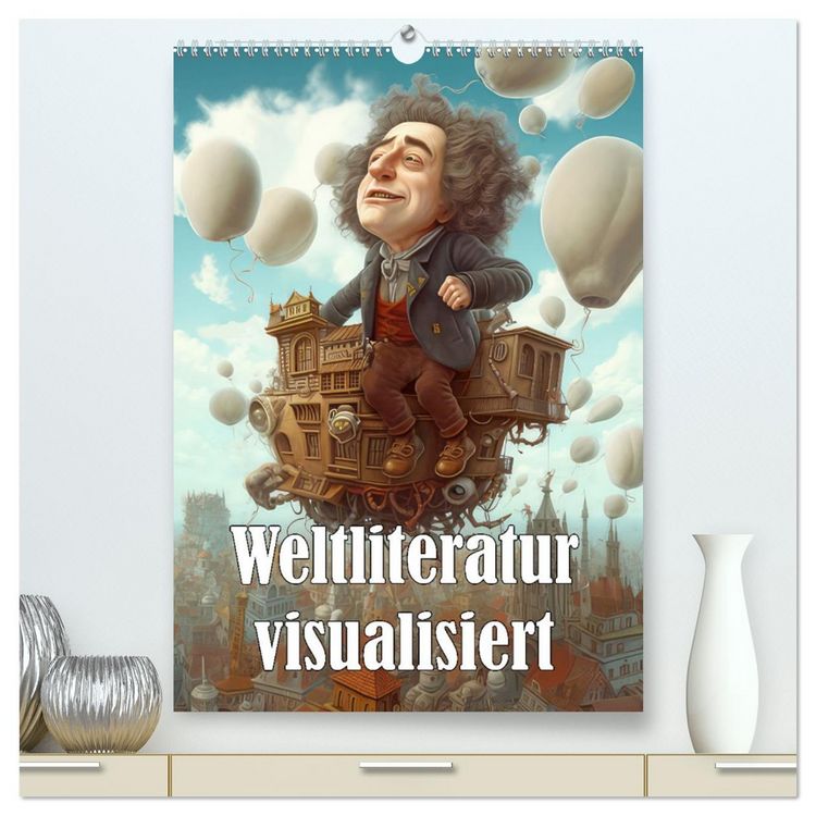 Produktbild: Weltliteratur visualisiert (hochwertiger Premium Wandkalender 2026 DIN A2 hoch), Kunstdruck in Hochglanz
