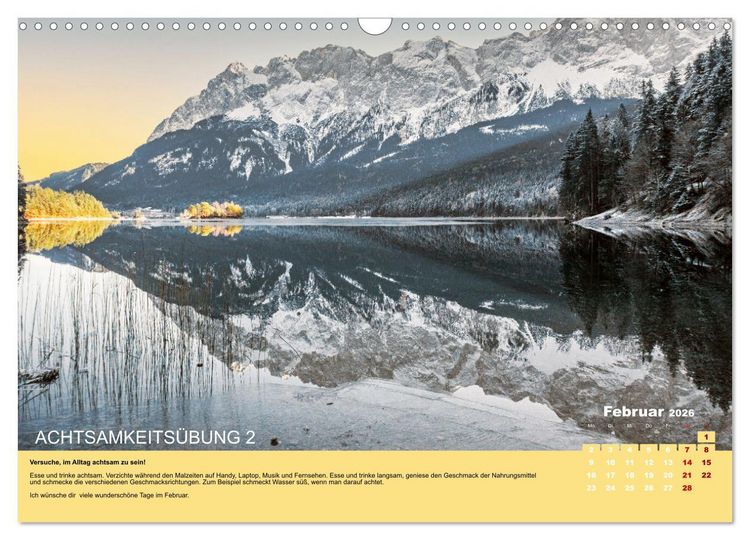 Produktbild: Achtsamkeit, 12 &Uuml;bungen zu mehr Achtsamkeit. (Wandkalender 2026 DIN A3 quer), CALVENDO Monatskalender