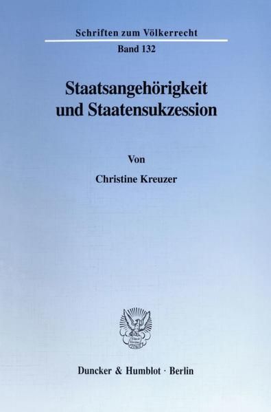 Produktbild: Staatsangeh&ouml;rigkeit und Staatensukzession.