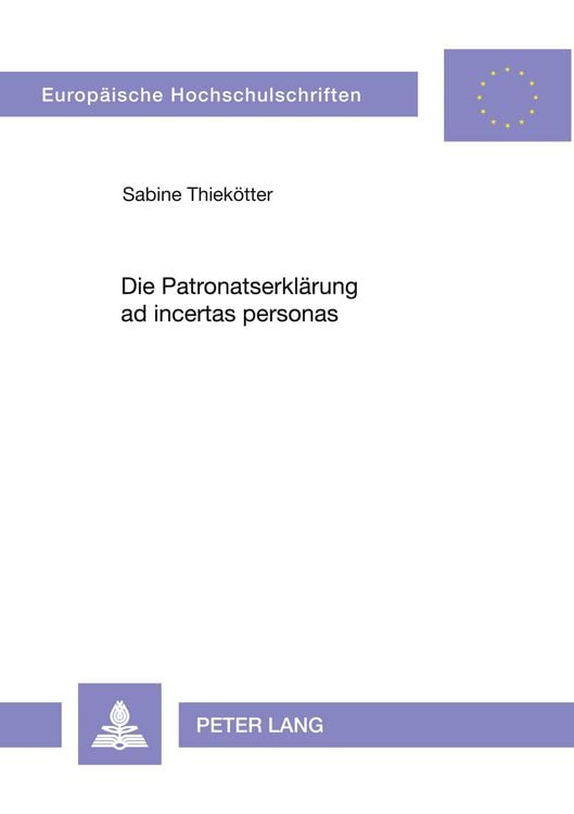 Produktbild: Die Patronatserkl&auml;rung ad incertas personas