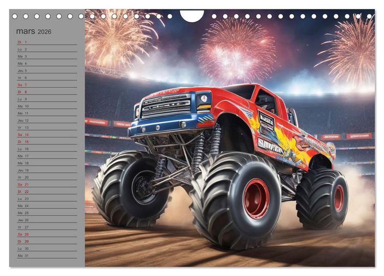 Produktbild: Monster trucks La confrontation ultime (Calendrier mural 2026 DIN A4 vertical), CALVENDO calendrier mensuel