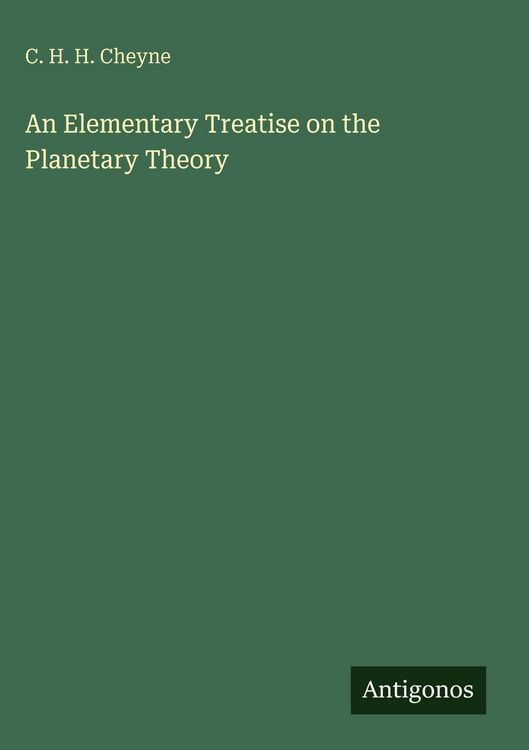 Produktbild: An Elementary Treatise on the Planetary Theory