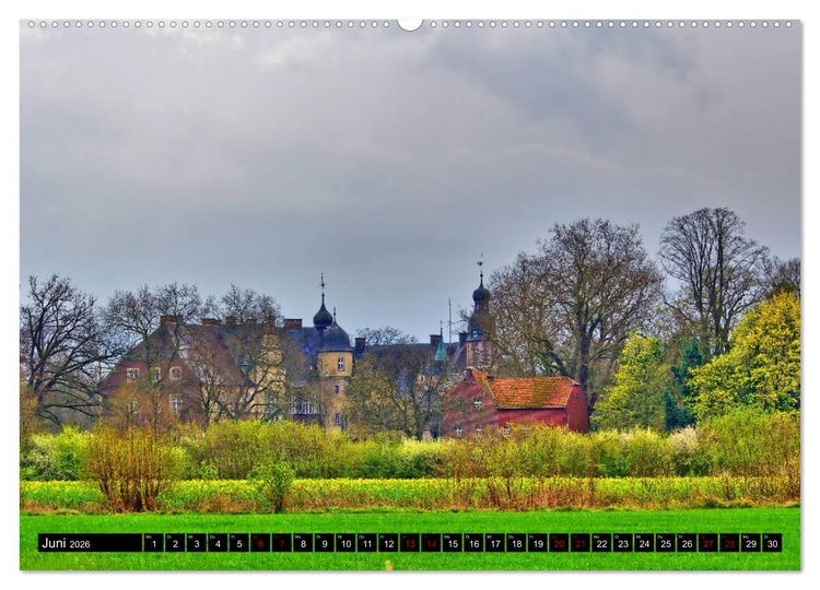 Produktbild: M&uuml;nsterland Romantik - Romantische Schl&ouml;sser und Wasserburgen (hochwertiger Premium Wandkalender 2026 DIN A2 quer), Kunstdruck in Hochglanz
