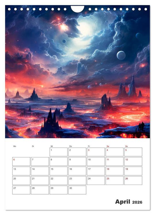 Produktbild: FERNE WELTEN Cooler Terminplaner (Wandkalender 2026 DIN A4 hoch), CALVENDO Monatskalender