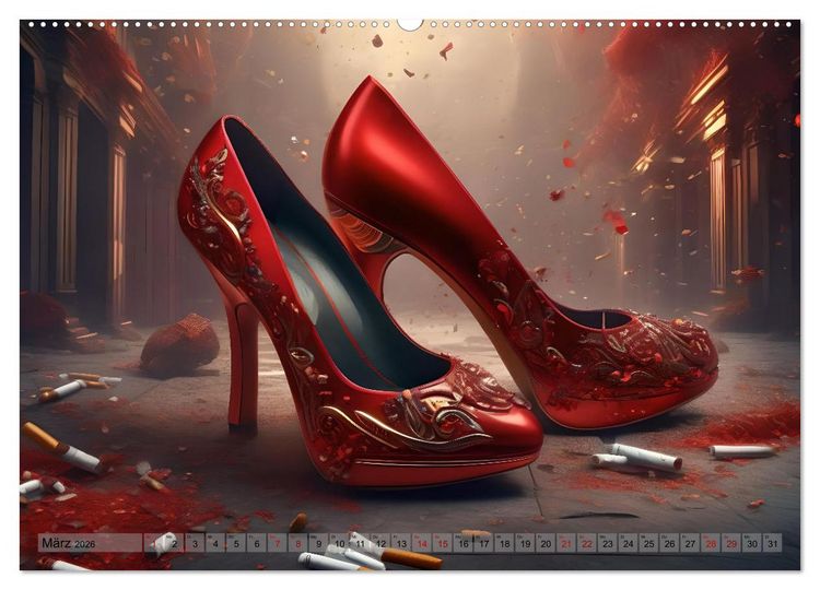 Produktbild: High Heels in Szene gesetzt (hochwertiger Premium Wandkalender 2026 DIN A2 quer), Kunstdruck in Hochglanz
